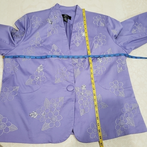 Trenz By Thereza Renz Padded Shoulders Embroidered Blazer / Jacket size 2X - Picture 7 of 13